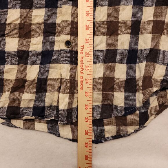 Jachs Gingham Flannel Long Sleeve Button Up Shirt Mens Size Medium M Blue Green - Picture 8 of 10